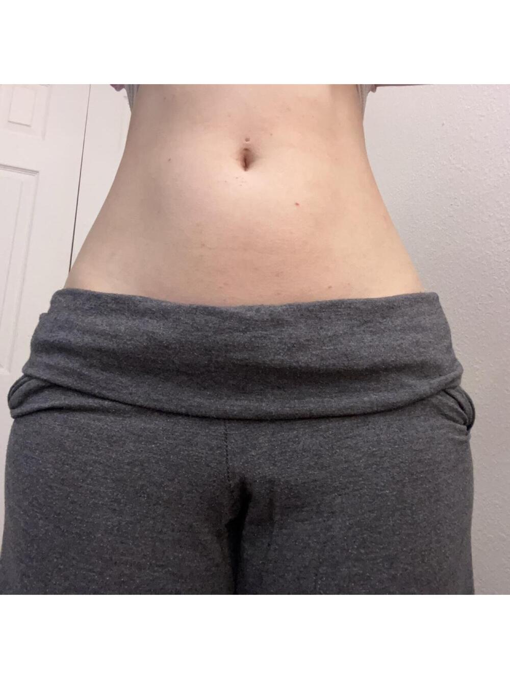 Gray fold over leggings